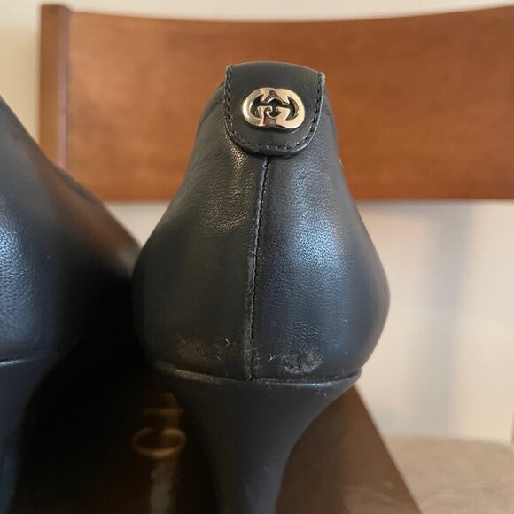 Gucci dark gray leather wedges - 2.5" heel - size 40 - lightly worn - Picture 9 of 9